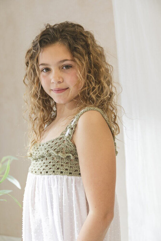 Camisón crochet verde