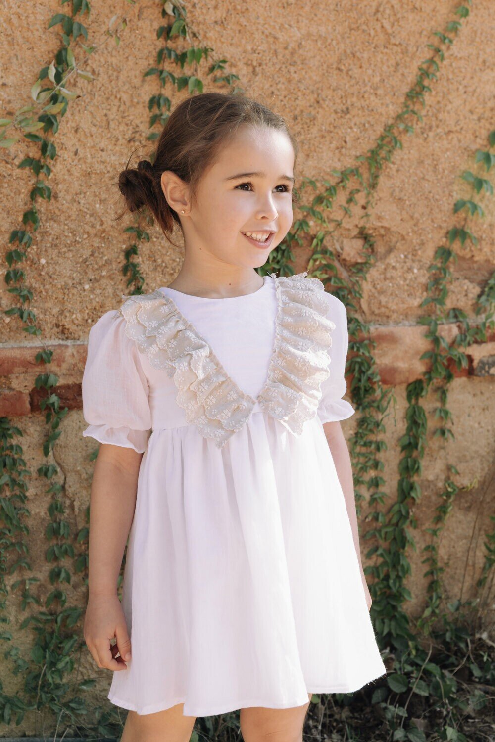 Vestido Espalda  beige ceremonia
