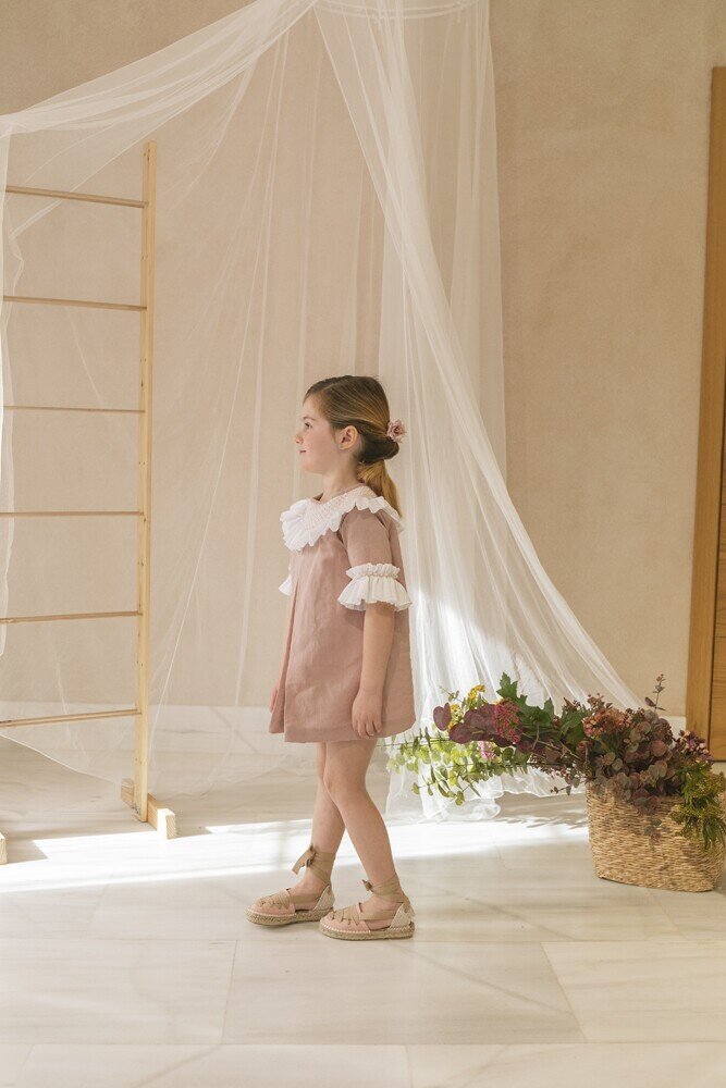 Vestido Cuello nido abeja ceremonia