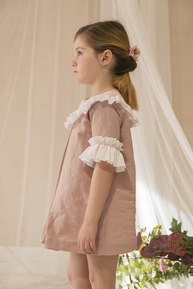 Vestido Cuello nido abeja ceremonia