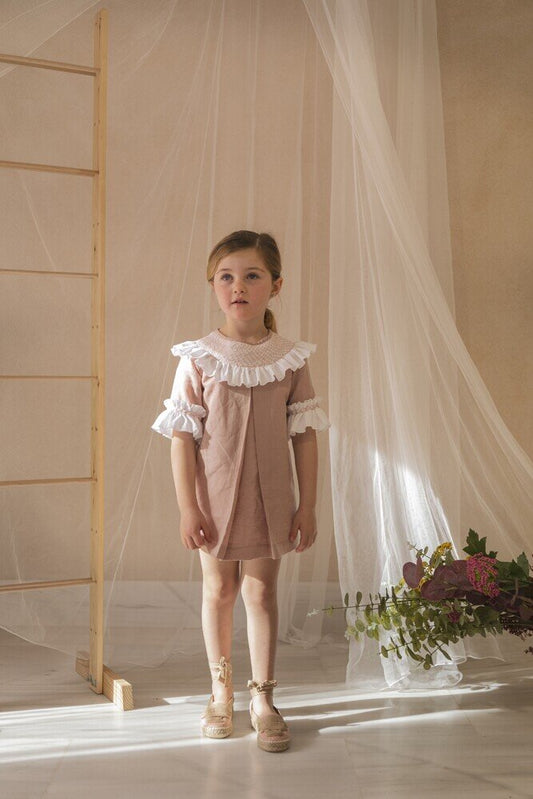 Vestido Cuello nido abeja ceremonia