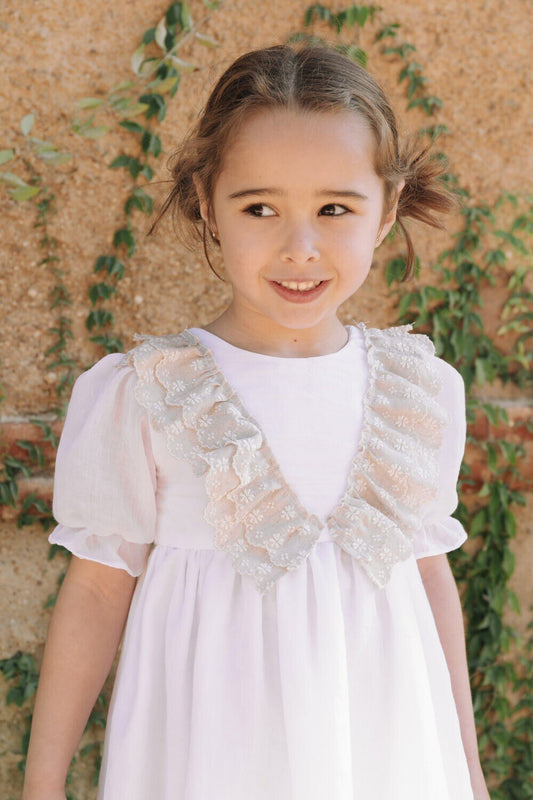 Vestido Espalda  beige ceremonia