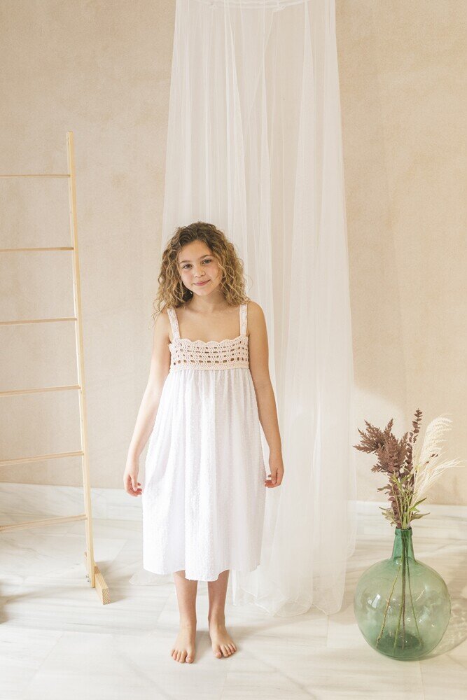 Camisón crochet rosa